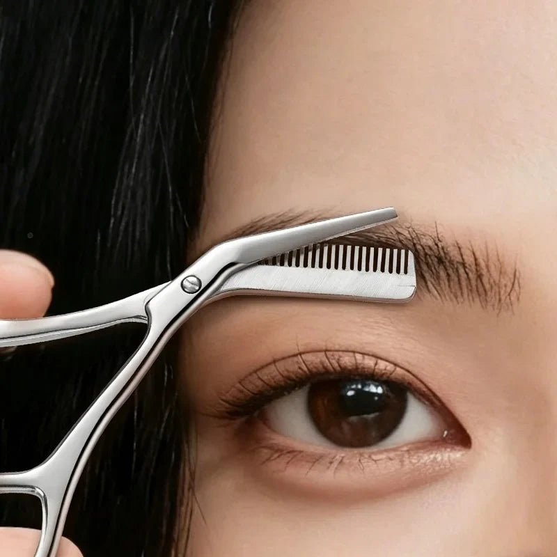 Stainless Steel Eyebrow Trimmer Scissors – Precision Grooming Grooming Scissors Qme