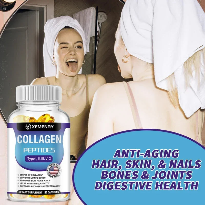 Premium Collagen Peptide Complex – Type I II III V Capsules Collagen Supplement Qst