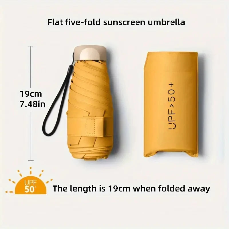 Compact 6-Rib Mini Folding Umbrella – Lightweight & Portable Folding Umbrella Qst