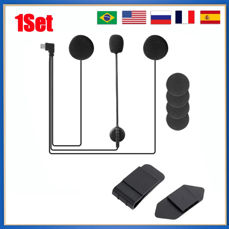 EJEAS V6 PRO+ Motorcycle Helmet Bluetooth Intercom Headset Motorcycle Intercom Headset Qst 1 PCS