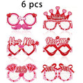 6 Valentine's Day Decorative Party Glasses – Various Styles Party Decorative Glasses Qme 6Pcs