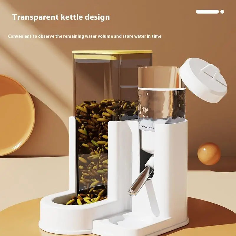 2-in-1 Automatic Hamster Feeder & Leakproof Water Dispenser Pet Feeder Waterer Qst