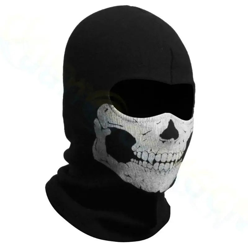 Skull Print Balaclava Full Face Mask – Windproof Helmet Liner Balaclava Face Mask Qst A1