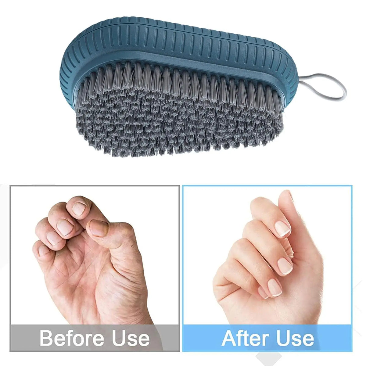 Heavy Duty Nail Brush with Handle – Fingernail Manicure Tool Nail Cleaning Brush Qme