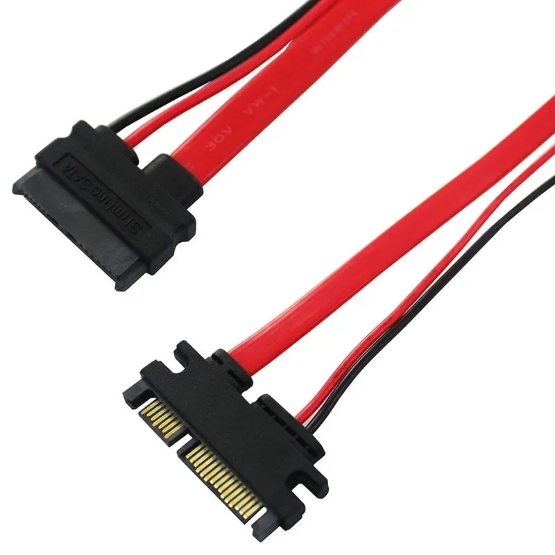 2-Pack SATA 7+6P to 7+15P Two-Way Conversion Data Cable SATA Conversion Cable Qme
