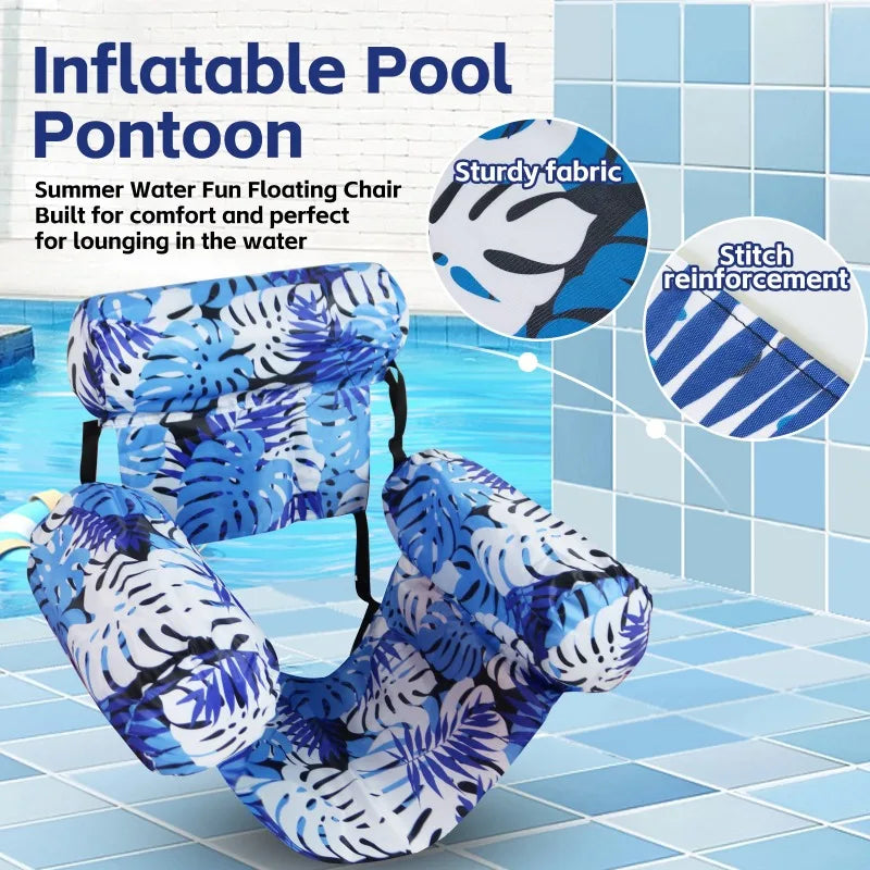 Inflatable Pool Float Lounge Chair – Foldable PVC Sofa Inflatable Pool Float Qme