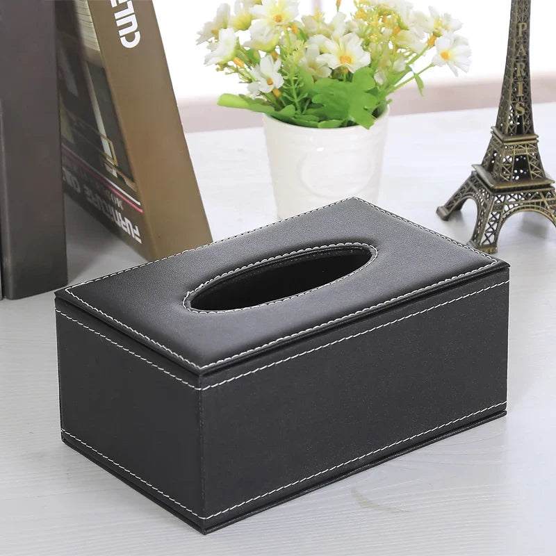 Leather Tissue Box Cover – Car & Home Paper Dispenser Tissue Box Cover Qme
