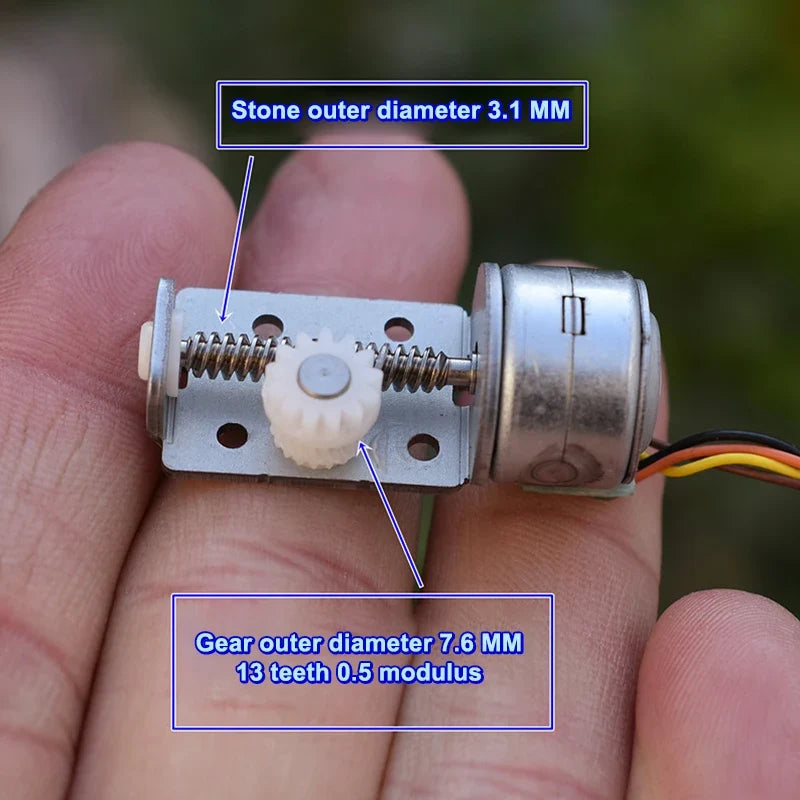Stepper Motor Linear Screw Shaft 13-Tooth Plastic Gear DIY Kit Stepper Motor Kit Qme