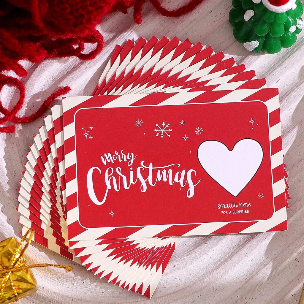 Christmas Lucky Scratch-Off Cards – Cute Cartoon Holiday Set Holiday Scratch-Off Cards Qme