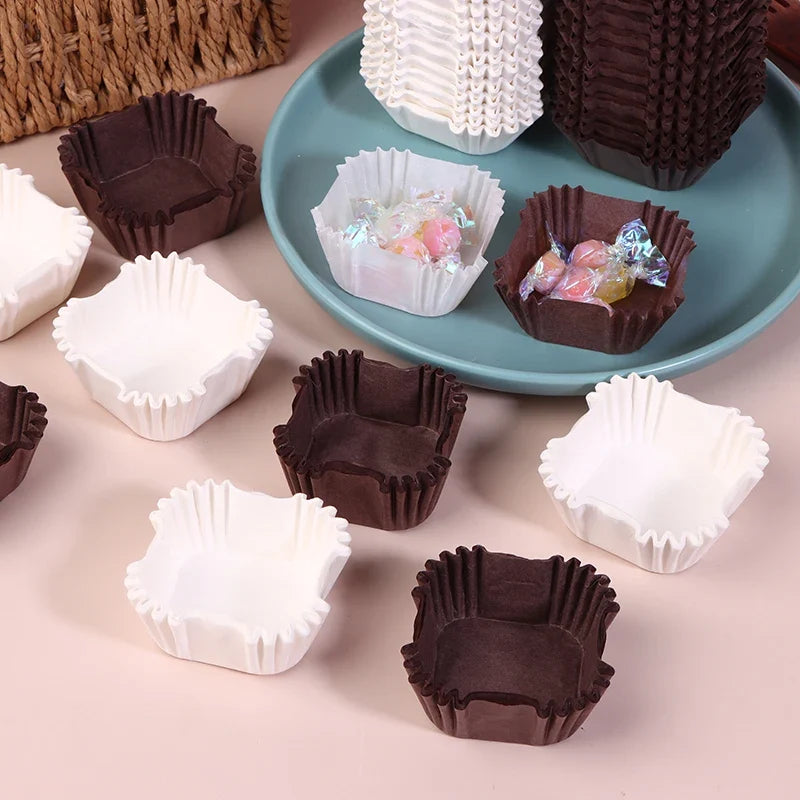 Square Cupcake Liners 1000 Pcs – Oven & Microwave Safe Cupcake Baking Liners Qme