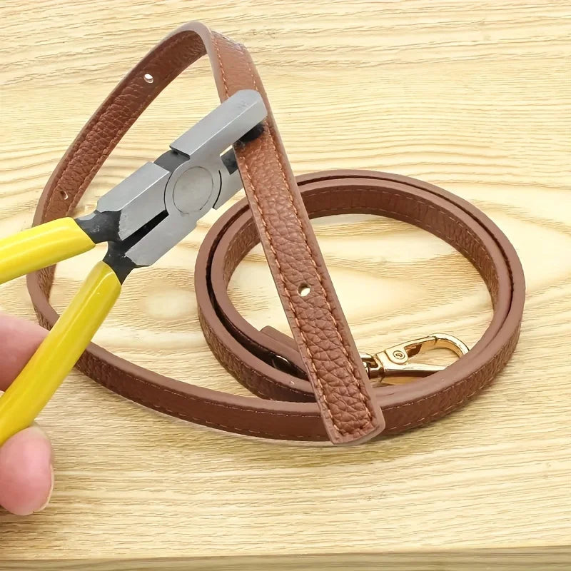 Manual Leather Hole Punch Tool – Ergonomic Yellow Handle Leather Hole Punch Qme