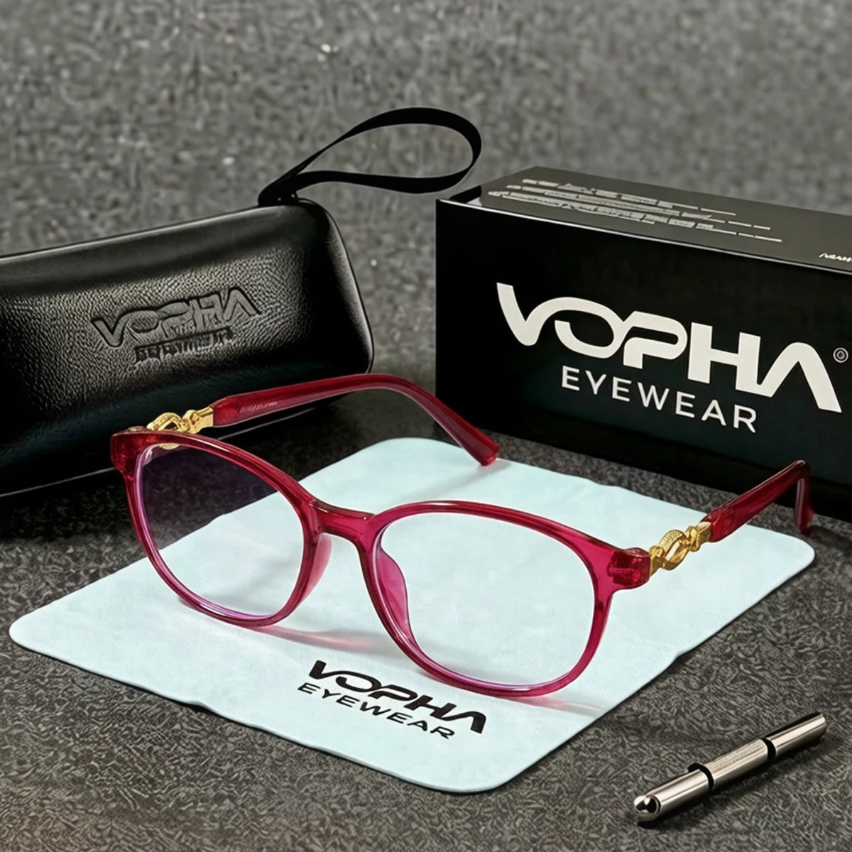 VOPHA L4 Anti-Blue Light Reading Glasses – Ultralight Unisex Reading Glasses Qst Purple +100