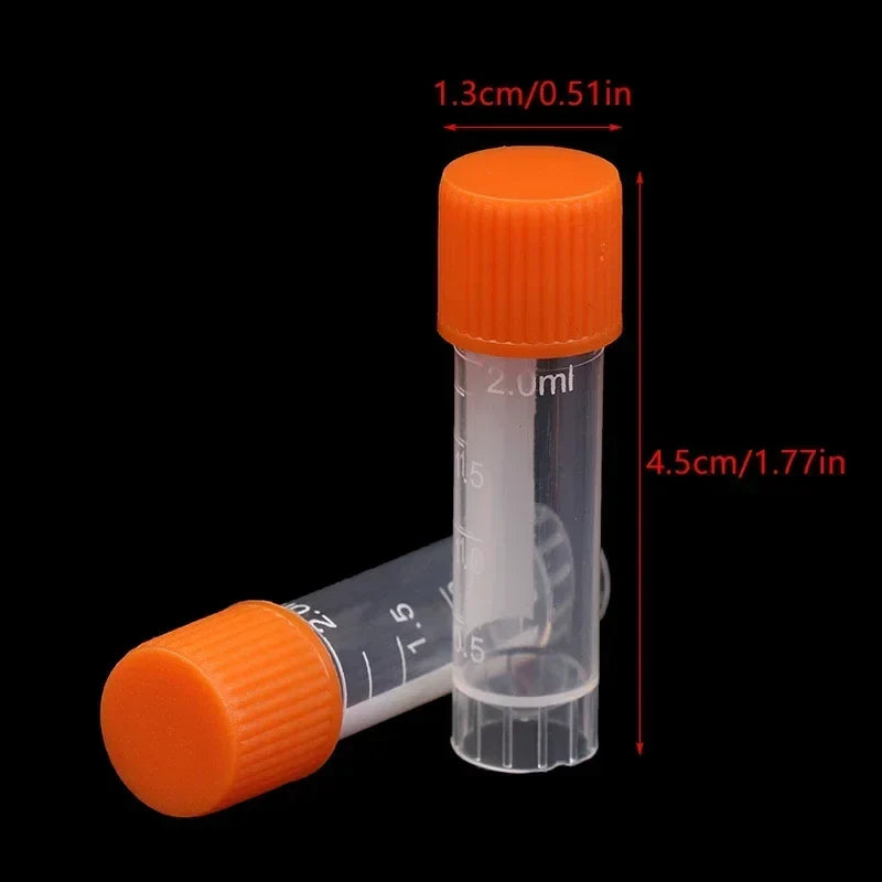 PP Plastic Test Tube Vials with Screw Caps – 50 Pack Sample Storage Vials Qme