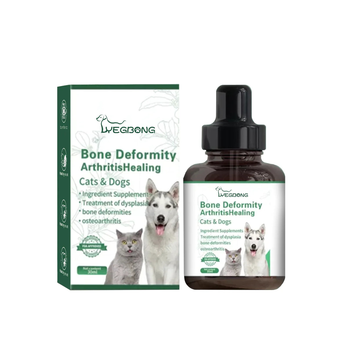 Yegbong Dog Joint Care Drops – Liquid Glucosamine for Pets Pet Joint Supplement Qst 30ml Boxed