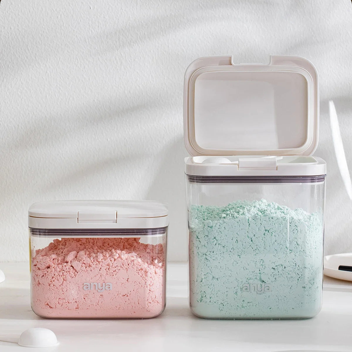 Large Capacity Face Mask Powder Storage Container – Pop-Up Lid Beauty Storage Container Qme