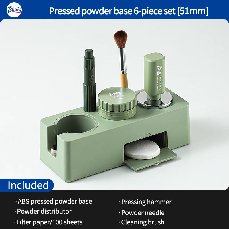Bincoo Green Coffee Tamper & Distributor 3-Piece Kit 51/58mm Espresso Tamper Set Qst Green 51mm 6pcs