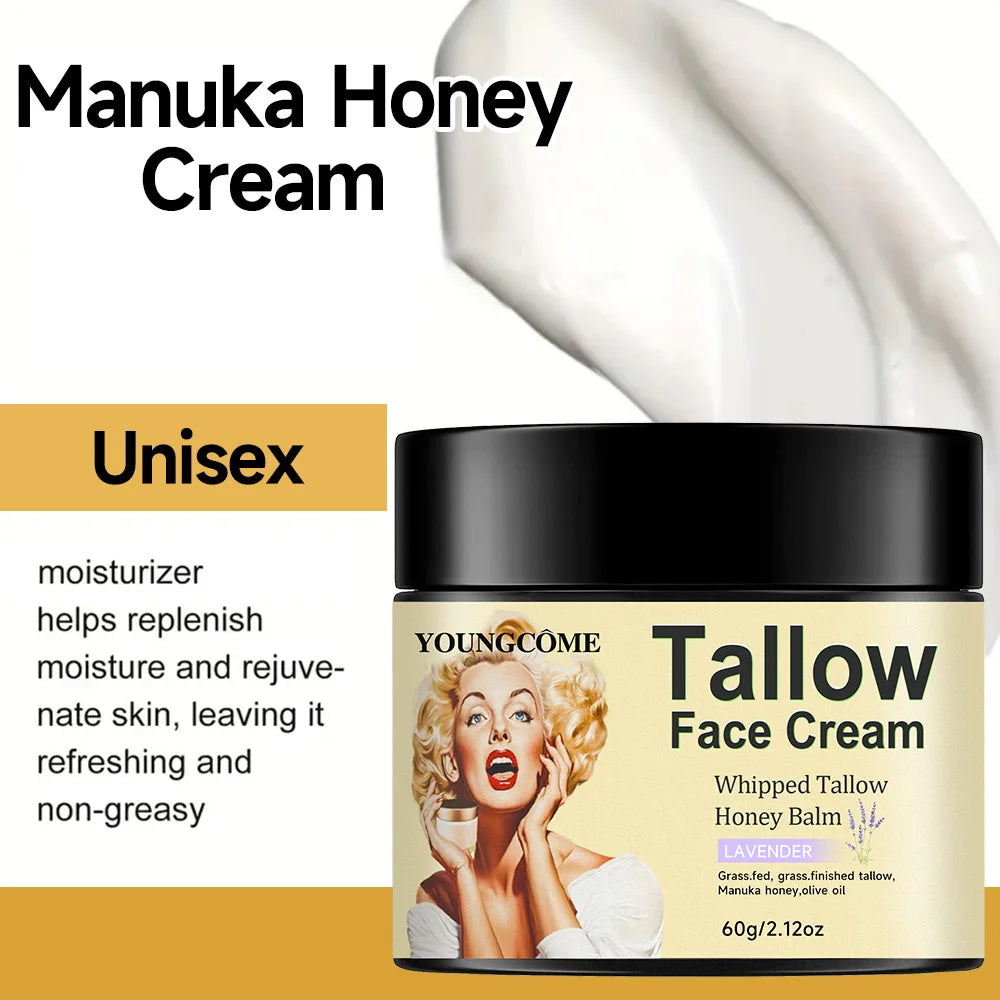 Whipped Vanilla Beef Tallow Face Cream – Moisturizer & Anti-Aging Face Moisturizer Cream Qst