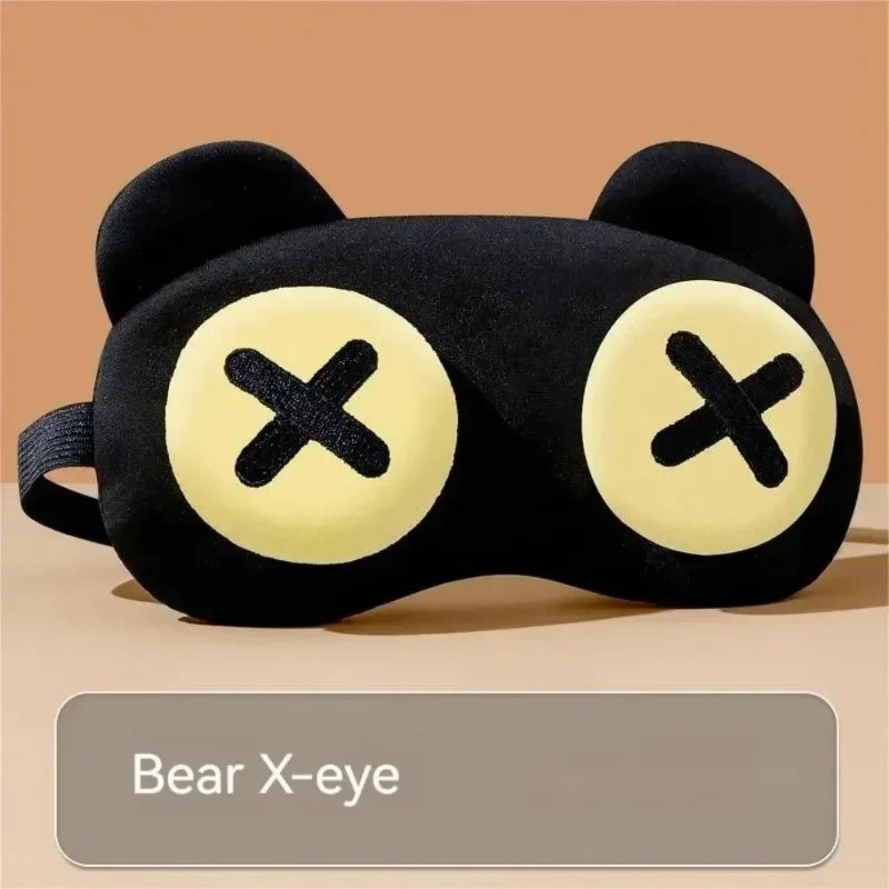 Cartoon Bear Sleep Eye Mask – Light Blocking & Adjustable Sleep Eye Mask Qme
