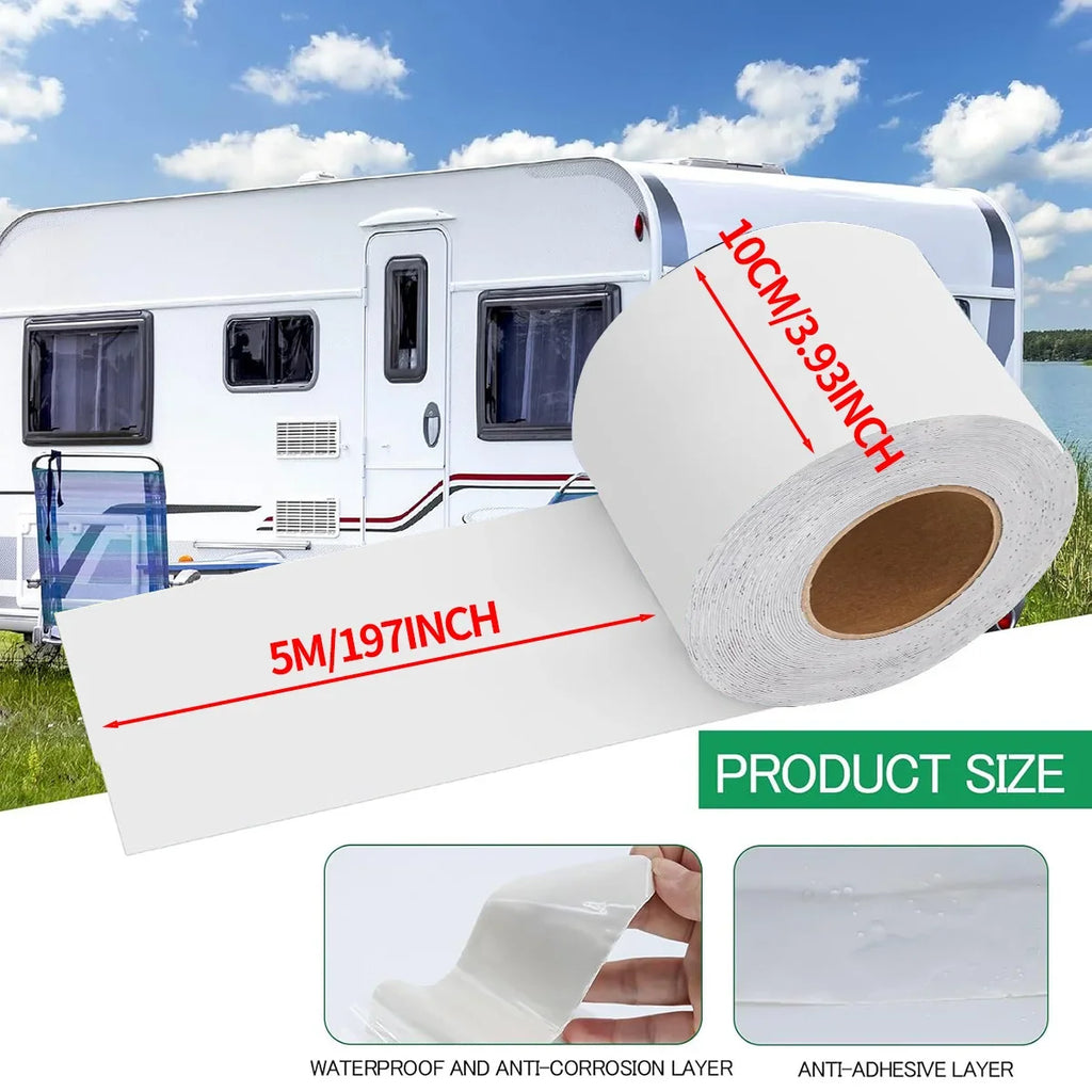 RV Roof Sealant Tape – Waterproof Weatherproof White Seal RV Roof Sealant Tape Qme Width 10cm 5M