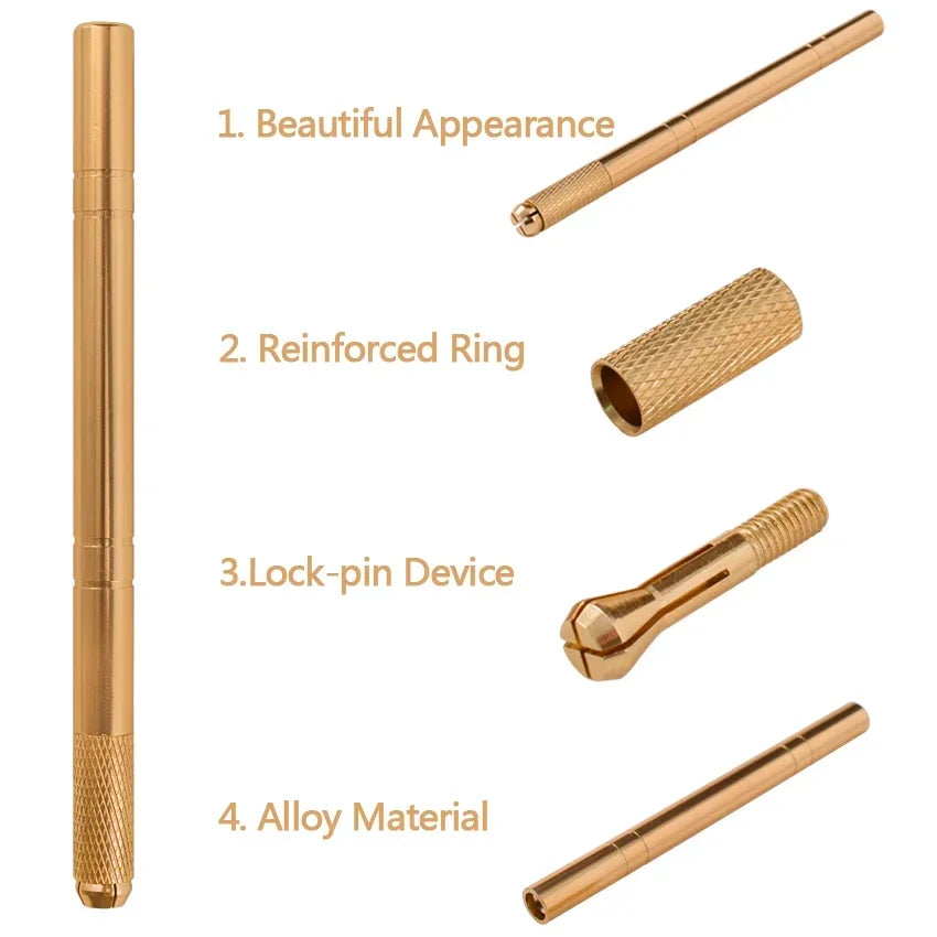 Golden Tebori 3D Microblading Pen & Needles – Permanent Makeup Microblading Pen Qme