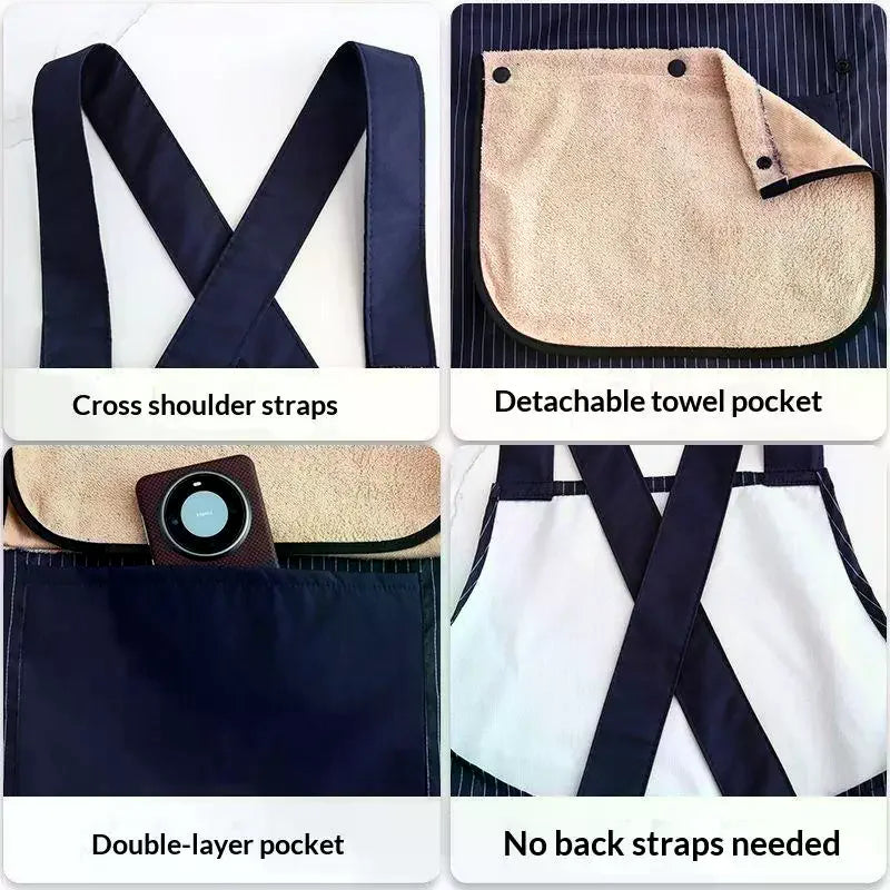 Oil-Proof Waterproof Cooking Apron for Men & Women | Cotton Kitchen Apron Qme