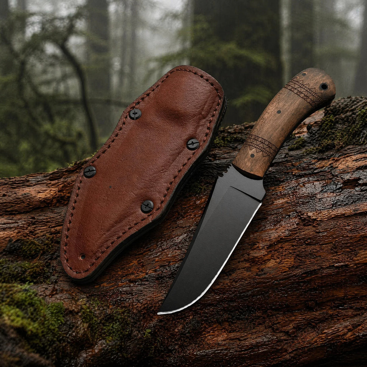 Outdoor Multi-Knife | Steel Blade & Wood Handle | Camping Gift Outdoor Multi-Knife Qst WKL2