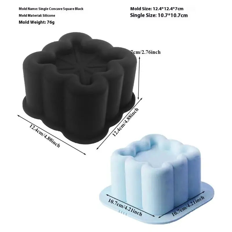 Silicone Molds – Flower Heart Star Square for Cake, Soap & Crafts Silicone Baking Mold Qst Square Black