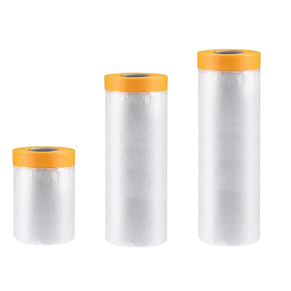 Pre-Taped Masking Film Protective Roll | 5 Width Options Masking Film Roll Qme