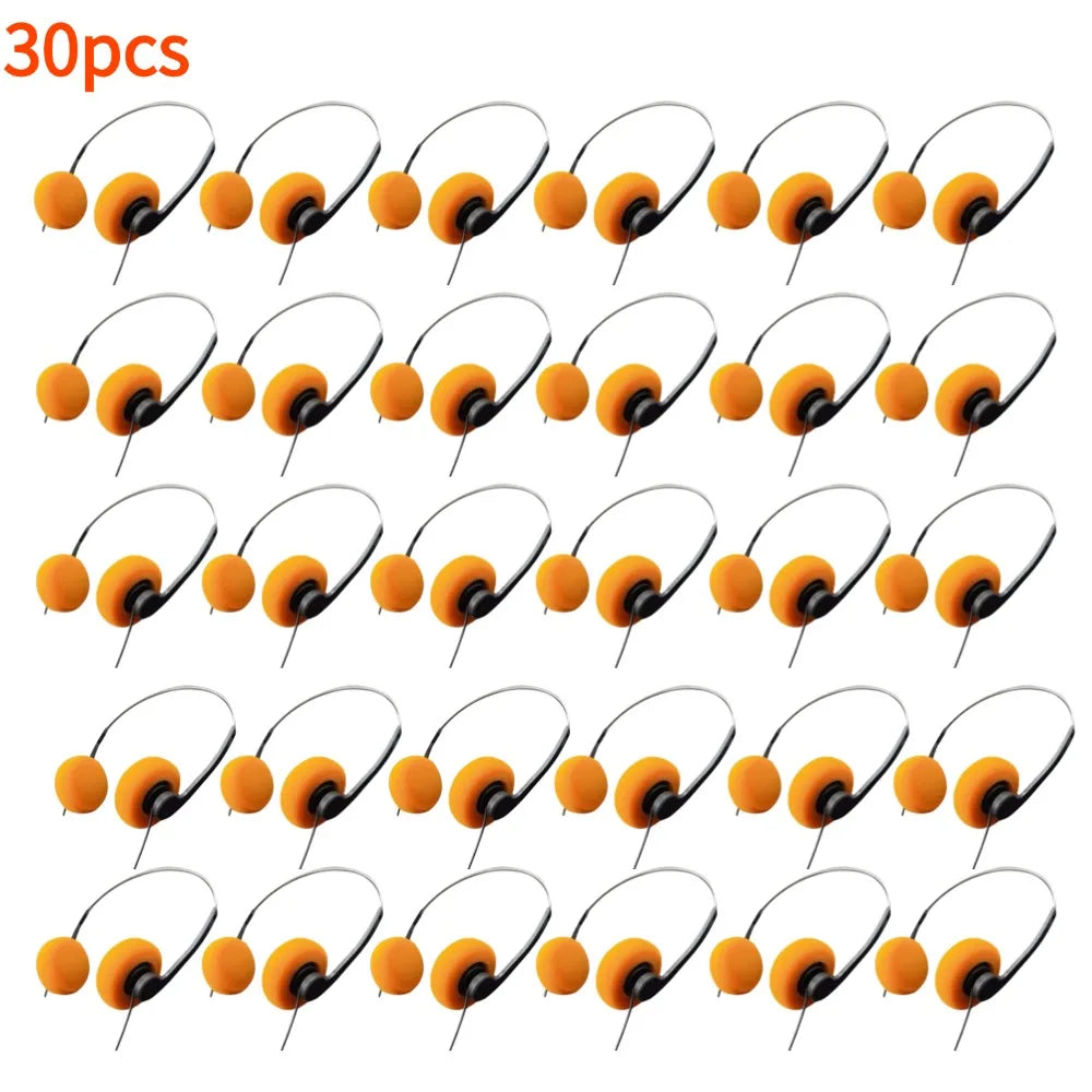 Japanese Retro Wired Headphones – Vintage HiFi 3.5mm Earphones Retro Wired Headphones Qme orange-30PCS