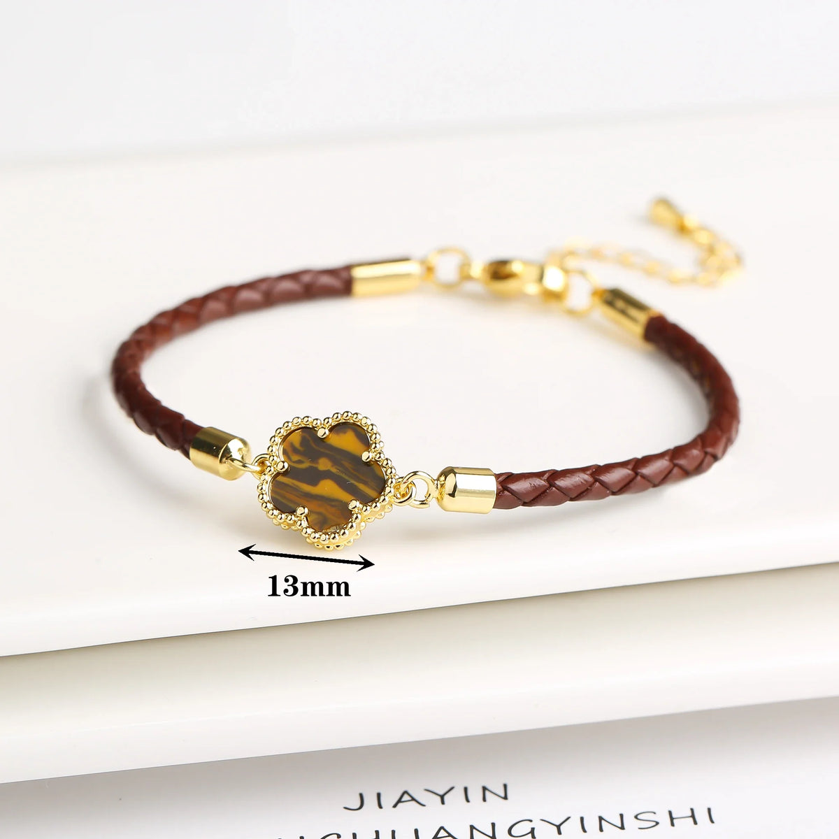 Zirconia Flower Leather Braided Bracelet for Women | 39 Colors Fashion Bracelet Qme Color 21