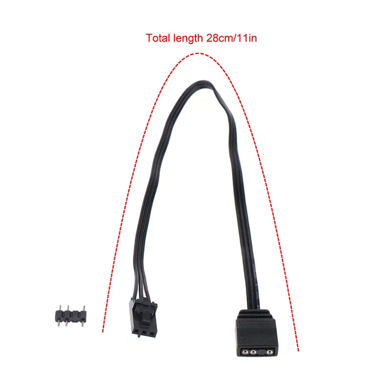 Corsair RGB to ARGB 4-Pin 3-Pin Adapter Cable – 28cm RGB Adapter Cable Qme