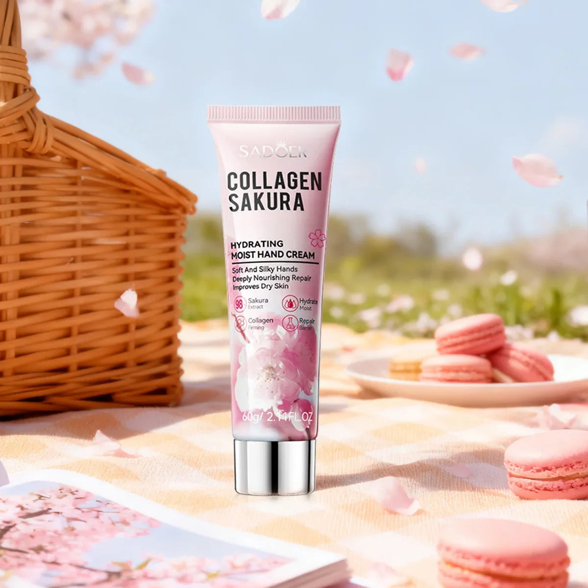Collagen Cherry Blossom Hand Cream – Deep Moisturizing, Smooth Skin Moisturizing Hand Cream Qme