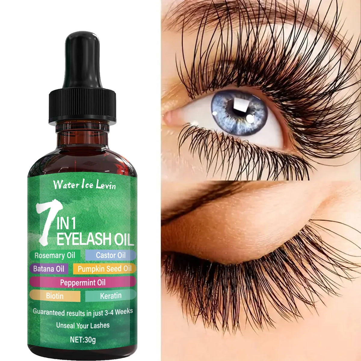 7-in-1 Eyelash Growth Oil | Bee Venom, Collagen & Castor Oil Eyelash Growth Serum Qme
