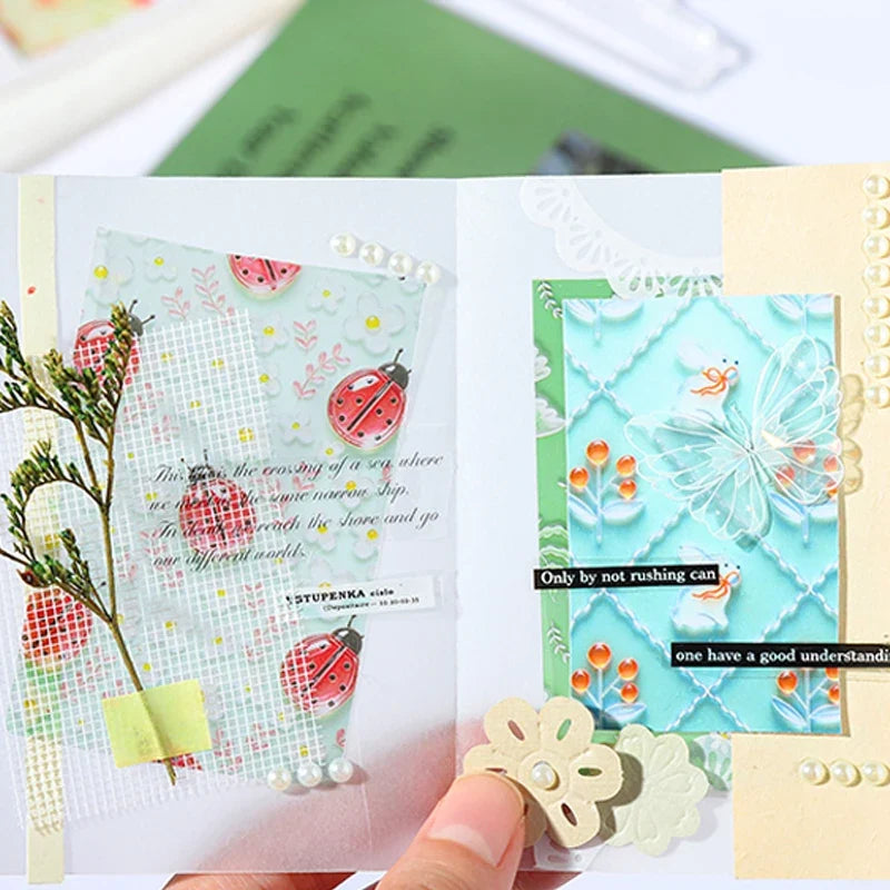 Transparent Glass Pattern Washi Tape for Journals & Crafts Decorative Washi Tape Qme