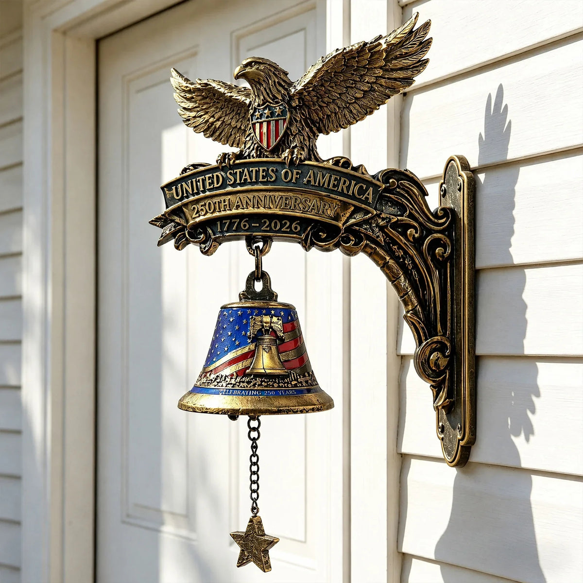 Eagle 250th Anniversary Commemorative Doorbell 1776–2026 Decorative Wall Bell Qme