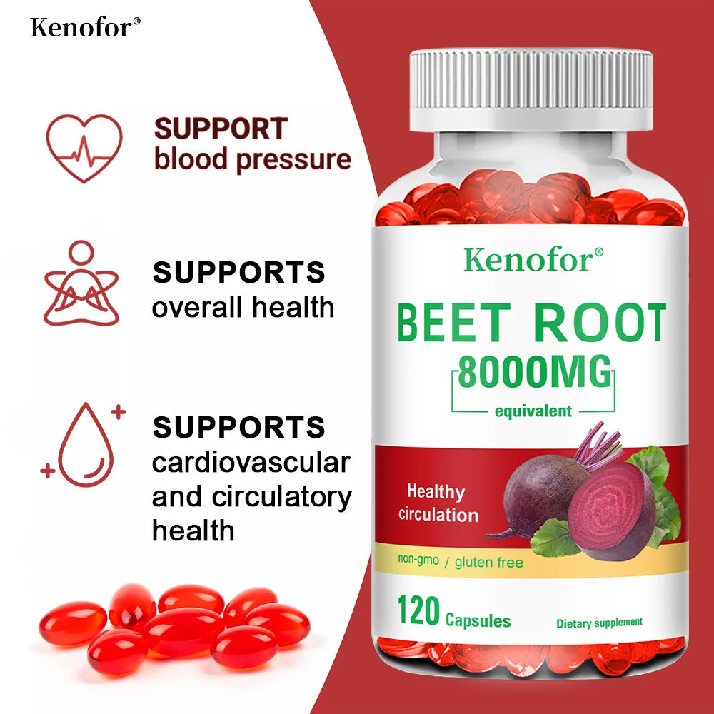 Beetroot Extract Capsules with Black Pepper | Energy & Endurance Herbal Supplement Capsules Qst