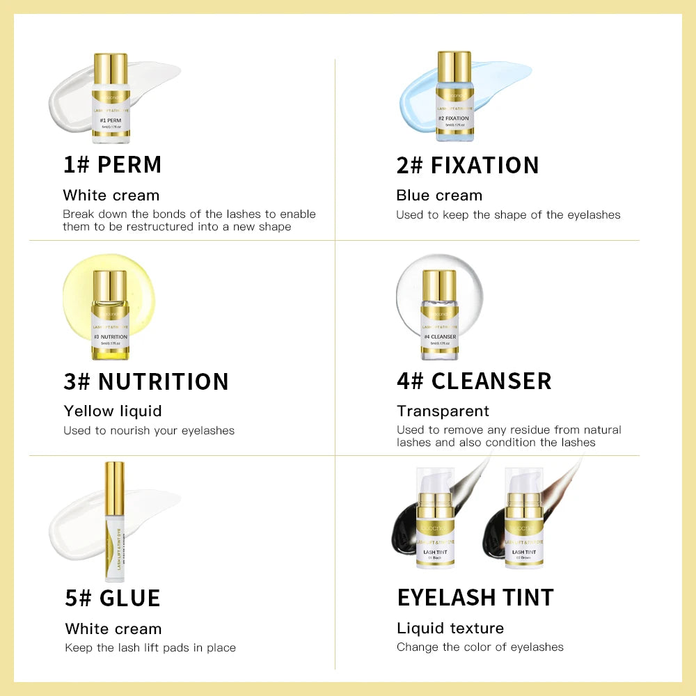 Eyelash Perm & Dye Kit – Semi-Permanent Cold Curl for Women Eyelash Perm Kit Qst