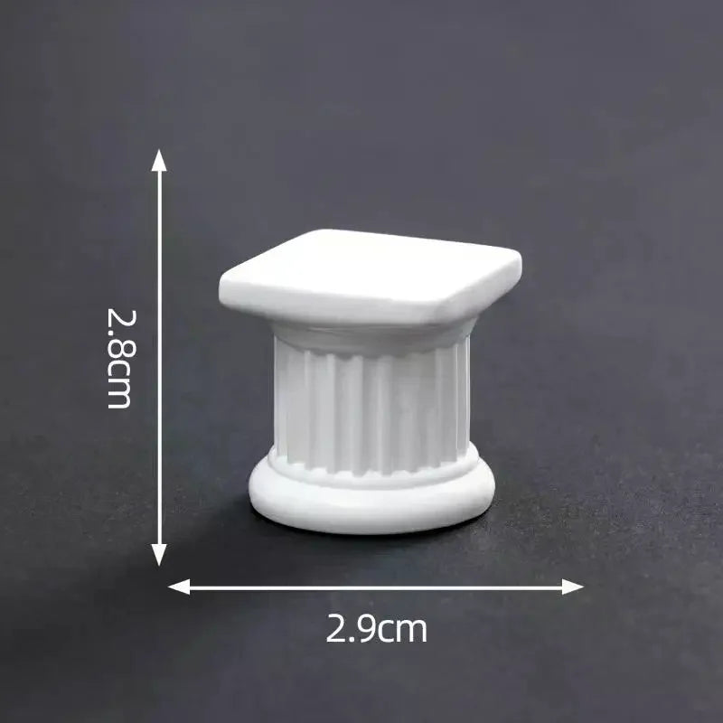 Greek Column Pedestal Candlestick Stand Figurine – 4 Colors Decorative Figurine Qme