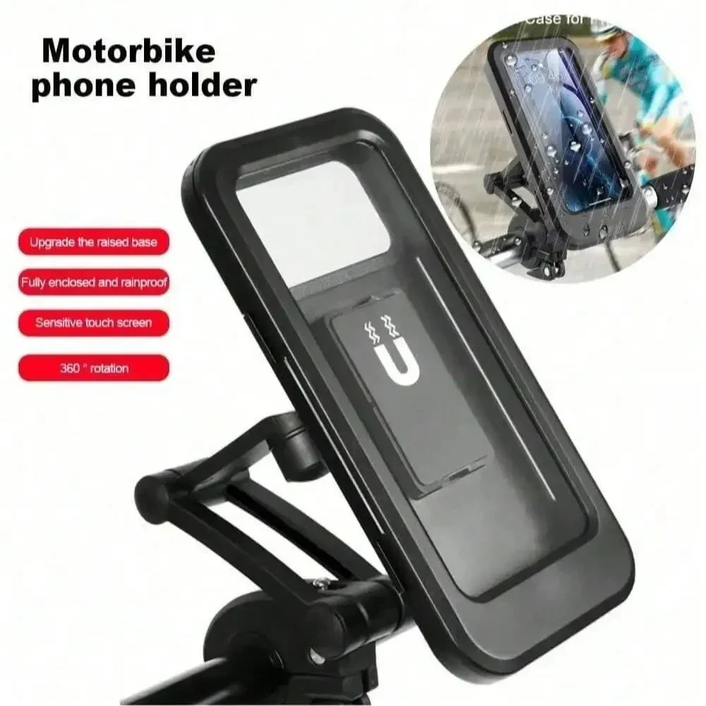 Waterproof Motorcycle Phone Holder 360° Rotating Magnetic Mount Motorcycle Phone Mount Qme