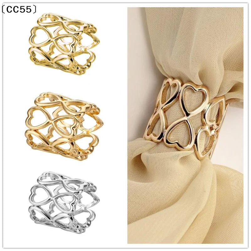 Alloy Heart Scarf Buckle Ring Clips – Brooch Pins for Women Scarf Brooch Clip Qst