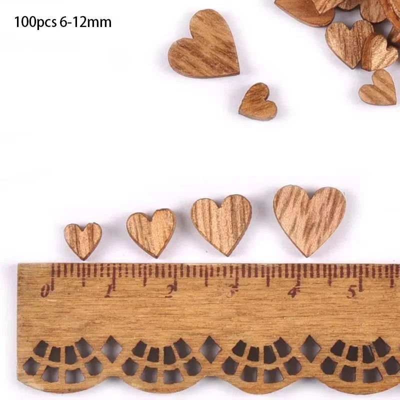 Mixed Heart Wood Pieces – DIY Scrapbooking & Wedding Crafts Wood Craft Embellishments Qme