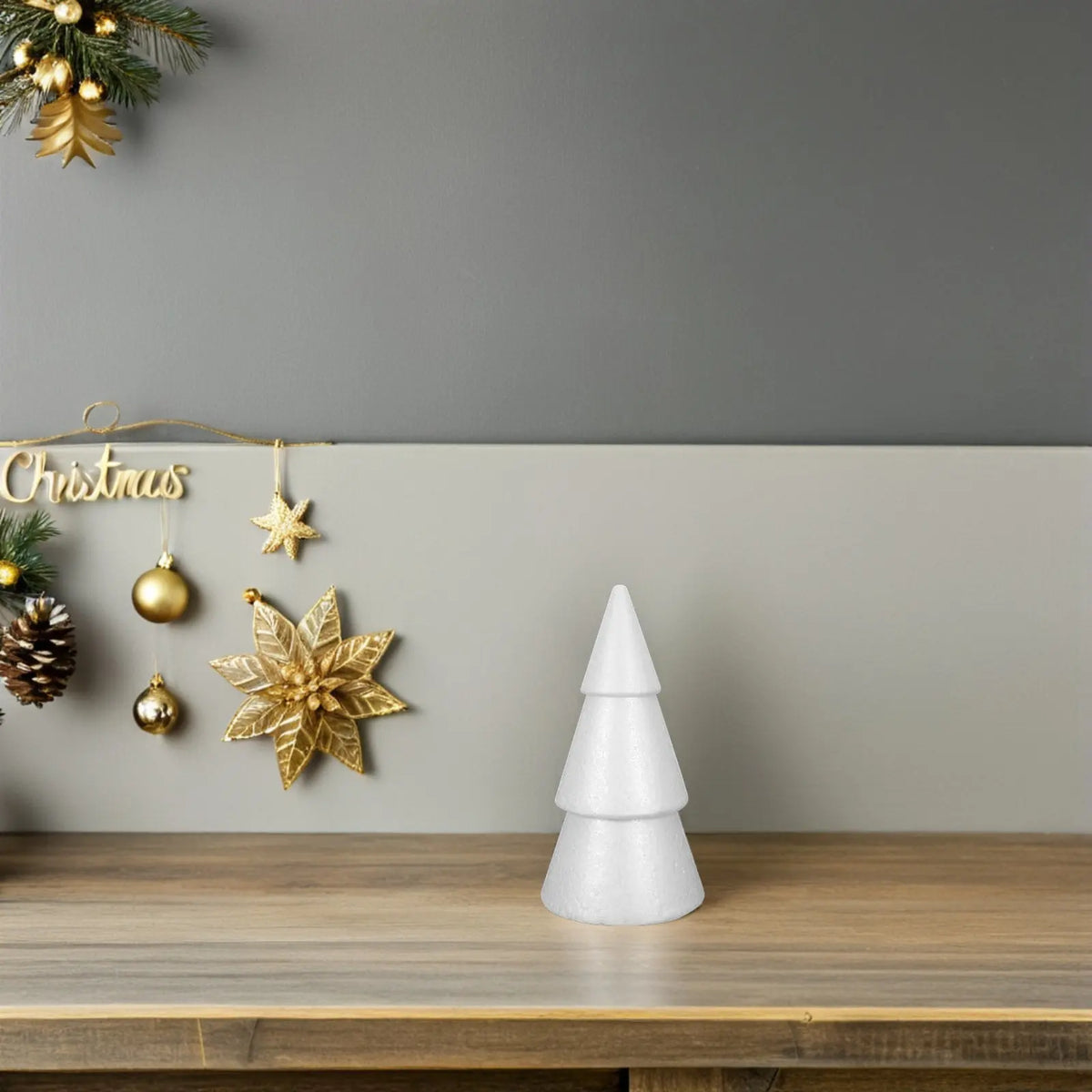 White Polystyrene Foam Cones for Christmas DIY Crafts – 6pcs Foam Craft Cones Qme
