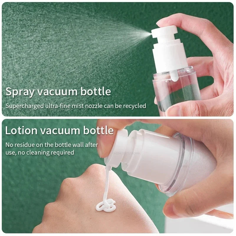 Refillable Vacuum Lotion Spray Bottles for Travel – 15/30/50ml Refillable Travel Bottle Qme