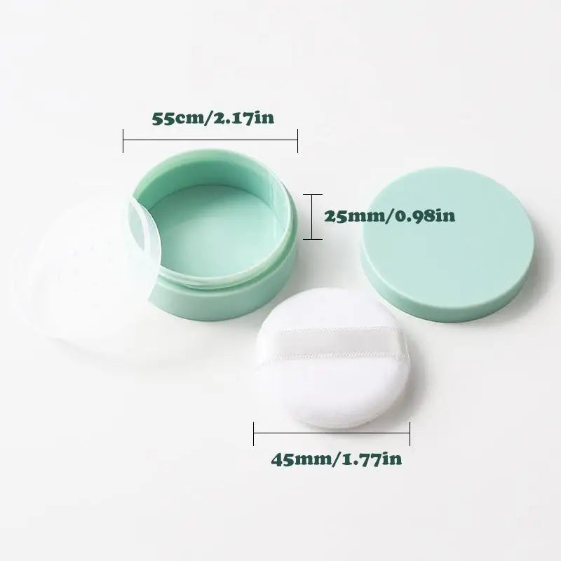 5g Refillable Loose Powder Jar with Sifter Lid & Puff Powder Jar Container Qst