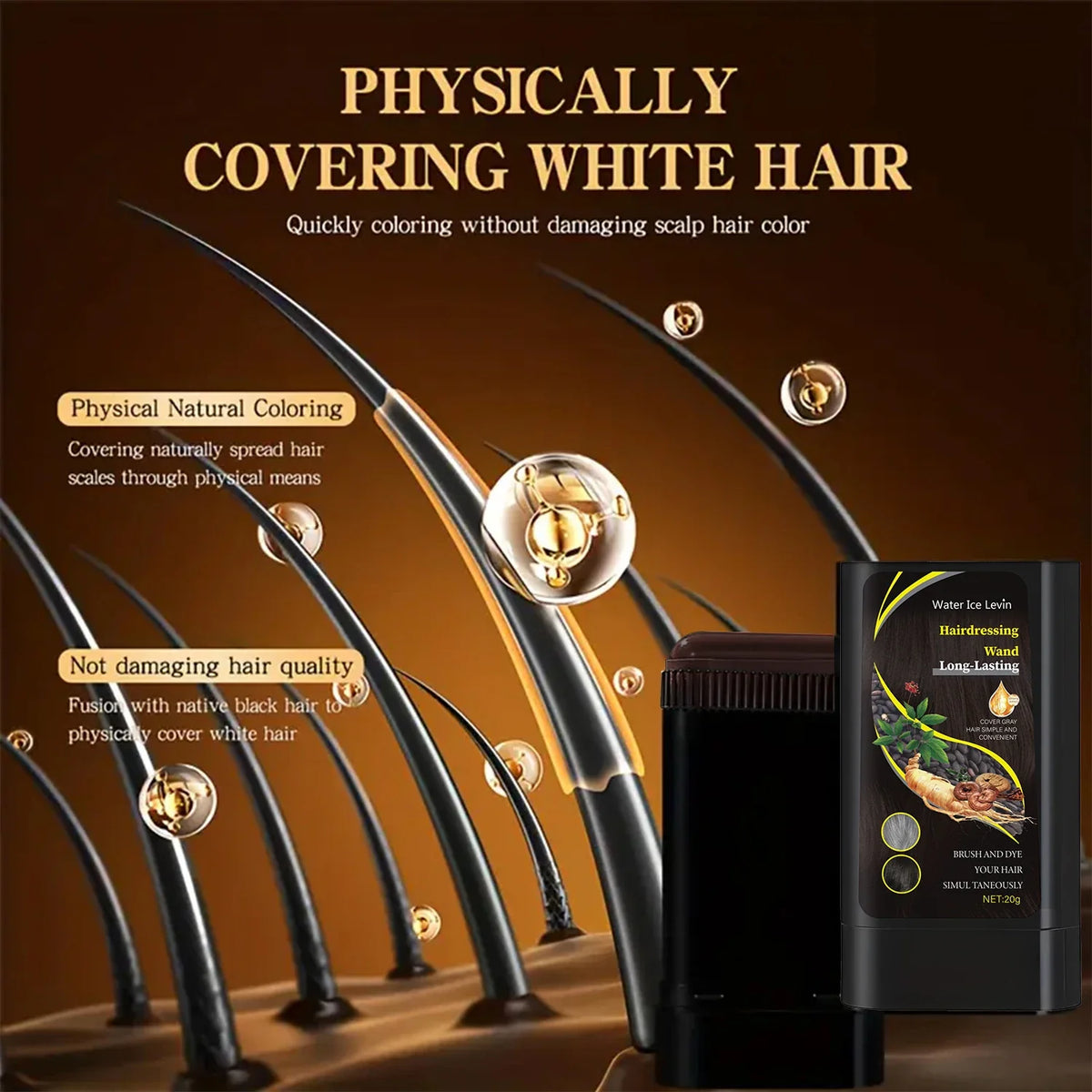 Quick Hair Dye Stick – Portable Brush for Long-Lasting Color Hair Dye Stick Qme