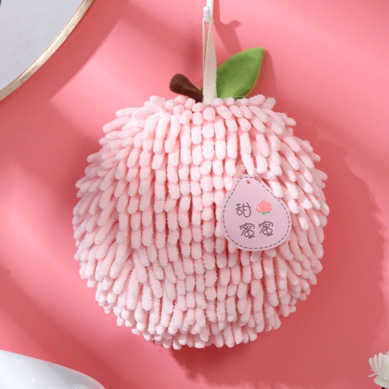 Hanging Hand Towel Ball – Absorbent Quick-Dry Kitchen Towel Kitchen Hand Towel Qme pink
