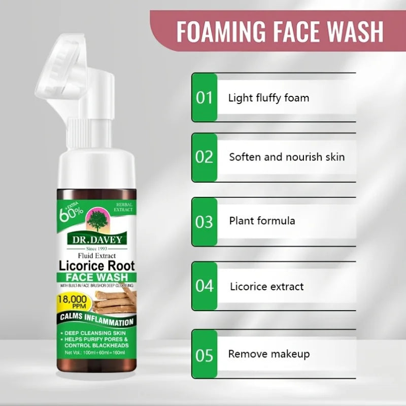 DR.DAVEY Licorice Bubble Mousse Facial Cleanser | Unisex Facial Cleanser Qst