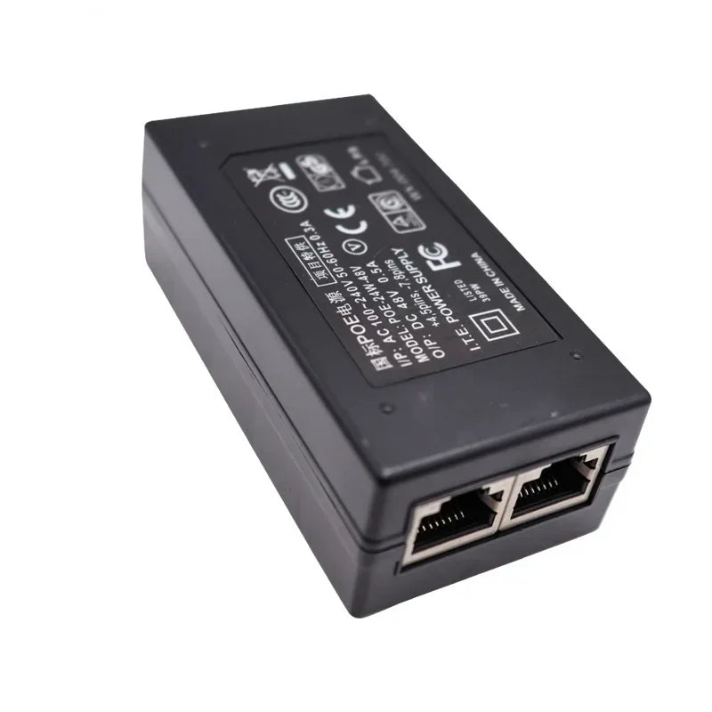 PoE Power Injector 24V 0.5A 24W Desktop Ethernet Adapter PoE Power Injector Qme