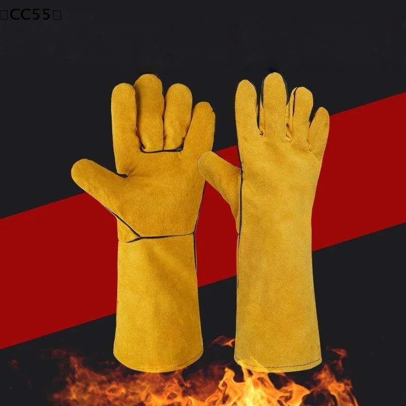 40cm Leather Welding Gloves – Heat & Flame Resistant Work Gloves Welding Work Gloves Qst