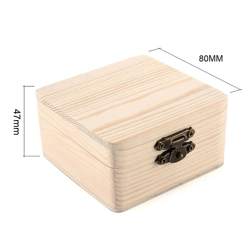 Natural Wooden Storage Box 8x8cm | Home Organizer & Gift Box Wooden Storage Box Qme
